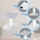 Suptek 7.9 x 6.5" Desktop Speaker Stands – Pair for Bookshelf & Desktop Speakers – 6.1" Height – Sturdy Base for Studio Monitors, PC, Gaming & Home Audio, White, SDM003MW