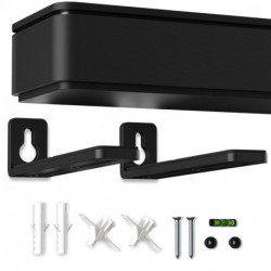 suptek Universal Soundbar Wall Mount Shelf – Wall Mount Bracket for Sony, Samsung, Vizio, LG, Sonos Sound Bars – Under TV Mounting, Space-Saving Design (SBR001GDLB)