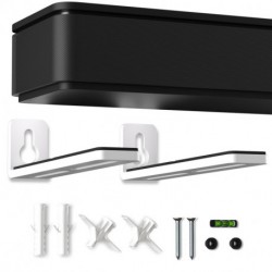 suptek Universal Soundbar Wall Mount Shelf – Wall Mount Bracket for Sony, Samsung, Vizio, LG, Sonos Sound Bars – Under TV Mounting, Space-Saving Design (SBR001GDLW)