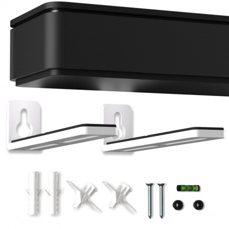 suptek Universal Soundbar Wall Mount Shelf – Wall Mount Bracket for Sony, Samsung, Vizio, LG, Sonos Sound Bars – Under TV Mounting, Space-Saving Design (SBR001GDLW)