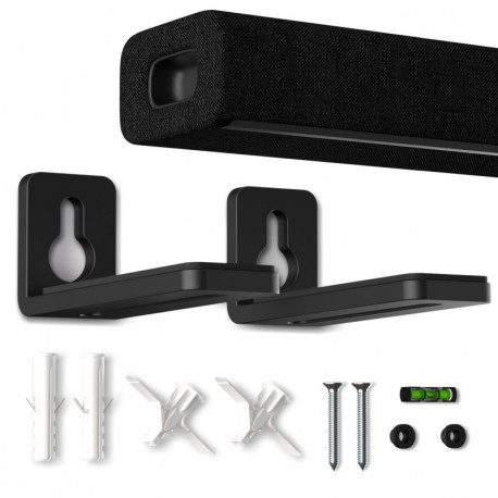 suptek Soundbar Wall Mount Shelf – Wall Mount Bracket for Sony, Samsung, Vizio, LG, Sonos Sound Bars – Under TV Mounting, Space-Saving Design (SBR001GDSB)