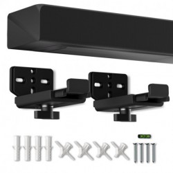 suptek Universal Soundbar Wall Mount Bracket – Adjustable Depth for Dolby Atmos Soundbars – Compatible with Samsung, Vizio, LG, Sony, Bose & More (SBR001HDB)
