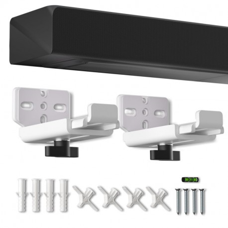suptek Universal Soundbar Wall Mount Bracket – Adjustable Depth for Dolby Atmos Soundbars – Compatible with Samsung, Vizio, LG, Sony, Bose & More (SBR001HDW)