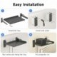 suptek 15.7”x9.8” Projector Wall Mount Shelf – Floating Shelf for Router, Modem, Cable Box – Space-Saving and Compact Wall-Mounted Stand for Home/Office, Gunmetal Gray, PRBG01M