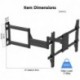 Suptek 40" Full Motion TV Mount for 32-82" TVs, 132 lbs max, VESA 600x400mm. Swivel, tilt & Corner fit. Heavy Duty for LED/OLED/QLED. Model MA1078L