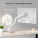 suptek Single Monitor Mount for 13-32 inch, Adjustable Gas Spring Monitor Arm Desk Mount Stand, 4.4-19.8lbs Screen, with VESA Mount 75x75/100x100mm,White(MD01AW)