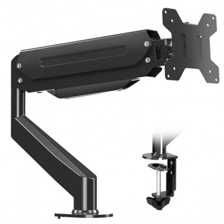 Suptek Single Monitor Mount,Adjustable Gas Spring Monitor Arm Desk Mount Stand Fits 17 20 22 23 24 26 27 32 33 inch,Holds up to 22 lbs, Black(MD18)