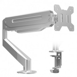 Suptek Single Monitor Mount Adjustable Gas Spring Monitor Arm Desk Mount Stand Fits 17 20 22 23 24 26 27 32 33 inch Monitors,Holds up to 22 lbs,Silver(MD18S)