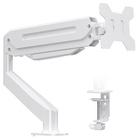  Suptek Single Monitor Mount Adjustable Gas Spring Monitor Arm Desk Mount Stand Fits 17 20 22 23 24 26 27 32 33 inch Monitors,Holds up to 22 lbs,White(MD18W)
