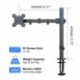 Suptek Single LED LCD Monitor Desk Mount Heavy Duty Fully Adjustable Monitor Stand for 1 / One Screen up to 27 inch