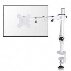 Suptek Single Monitor Arm Desk Mount Fully Adjustable Monitor Stand for 1 / One Screen up to 13" to 32" Extra Tall 15.75 inch Pole,VESA 75x75mm or 100x100mm,White (MD9421W)