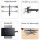 Suptek Monitor Mount, Adjustable Dual Monitor Arm Desk Mount Heavy Duty Monitor Stand fit for 27 inch Monitor Screens up to 22lbs,Black(MD9442)
