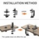 Suptek Monitor Mount, Adjustable Dual Monitor Arm Desk Mount Heavy Duty Monitor Stand fit for 27 inch Monitor Screens up to 22lbs,Black(MD9442)