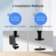 Suptek Single Monitor Arm Desk Mount Fully Adjustable Monitor Stand for 1 / One Screen up to 32 inch Extra Tall 31.5 inch Pole,Black (MD6821)