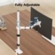 Suptek Single Monitor Arm Desk Mount Fully Adjustable Monitor Stand for 1 / One Screen up to 32 inch Extra Tall 31.5 inch Pole,White (MD6821W)