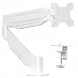 Suptek Single Monitor Mount,Ultrawide Monitor Arm Mount Single Desk Mount for 17 to 43 inch Curved Screen,Holds 28.6 lbs,Pneumatic Height,75/100 Vesa Mount,White(MD71MW)