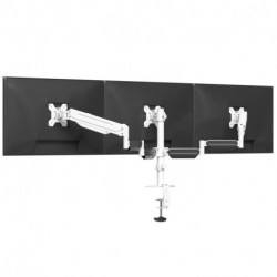 suptek Triple Monitor Mount for Most 17 to 32 inch Screens,Gas Springs Adjustment Triple Monitor Desk Mount Stand with Clamp & Grommet Kit,White(MD8003W)