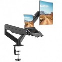 Suptek Monitor Laptop Mount Stand, 2 in 1 Function Dual Monitor Arms Desk Mount for 11"-17" Notebook and 17"-32" Monitor with Laptop Tray,Holds up to 22lbs