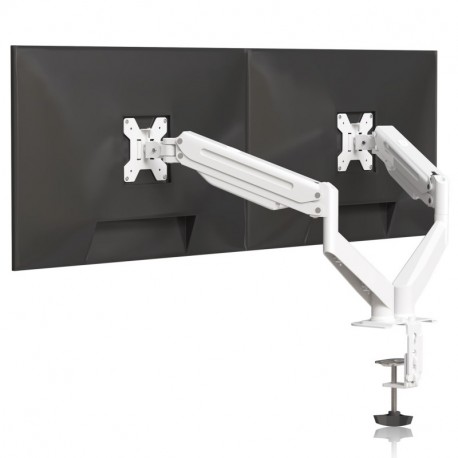 Suptek Dual Monitor Mount Stand-Height Adjustable Gas Spring Monitor Arm Desk Mount for 2 Monitor Screens 17 to 32 inches - Each Arm Holds up to 22lbs,White(MD8SPW)