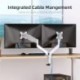Suptek Dual Monitor Mount Stand-Height Adjustable Gas Spring Monitor Arm Desk Mount for 2 Monitor Screens 17 to 32 inches - Each Arm Holds up to 22lbs,White(MD8SPW)