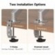 Suptek Single Monitor Mount Stand,Gas Spring Monitor Arm Desk Mount Fully Adjustable for 17 20 22 23 24 26 27 inch Monitors Weight Capacity up to 13.2 lbs (MD8Silver)