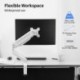 Suptek Monitor Mount Gas Spring Single Monitor Arm Desk Mount Stand Fully Adjustable Fits 17 20 22 23 24 26 27 32 inch Monitors (White)