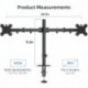 Suptek Dual Monitor Arm Desk Mount,Ultrawide Dual Monitor Arm for 2 Monitor Screens up to 42 inches and Max 22lbs Each,Extra Tall 15.75" Pole Fully Adjustable Monitor Stand for Desk,Black(MD9442LB)