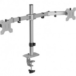 Suptek Dual Monitor Desk Mount, Adjustable Dual Monitor Arm for 2 Monitor Screens up to 38 inch, Extra Tall 15.75" Pole Monitor Stand for Desk, Holds up to 22 lbs,Silver(MD9442MS)