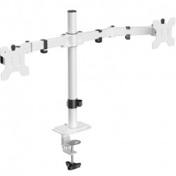 Suptek Dual Monitor Desk Mount, Adjustable Dual Monitor Arm for 2 Monitor Screens up to 38 inch, Extra Tall 15.75" Pole Monitor Stand for Desk, Holds up to 22 lbs,White(MD9442MW)