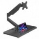  suptek Single Monitor Mount Gas Spring Arm Mount with Base,Free Standing Pneumatic Height Adjustable Monitor Desk Stand for 17 to 32 inch,Holds up to 22 lbs,Black(ML8C)