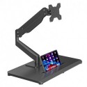 suptek Single Monitor Mount Gas Spring Arm Mount with Base,Free Standing Pneumatic Height Adjustable Monitor Desk Stand for 17 to 32 inch,Holds up to 22 lbs,Black(ML8C)