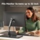  suptek Single Monitor Mount Gas Spring Arm Mount with Base,Free Standing Pneumatic Height Adjustable Monitor Desk Stand for 17 to 32 inch,Holds up to 22 lbs,Black(ML8C)