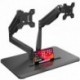 suptek Dual Monitor Mount Gas Spring Monitor Arm Desk Stand with Base,Free Standing Pneumatic Height Adjustable Monitor Stand for 17 to 32 inch,Holds up to 22 lbs,Black(ML8SP)
