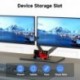 suptek Dual Monitor Mount Gas Spring Monitor Arm Desk Stand with Base,Free Standing Pneumatic Height Adjustable Monitor Stand for 17 to 32 inch,Holds up to 22 lbs,Black(ML8SP)