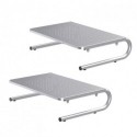 suptek Monitor Stand Riser, Laptop Holder Printer Riser Desk Accessories, Vented Metal Platform and 4 inches Height Underneath Storage for Office Supplies (MST004S-2), 2 Pack, Silver