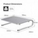 suptek Monitor Stand Riser, Laptop Holder Printer Riser Desk Accessories, Vented Metal Platform and 4 inches Height Underneath Storage for Office Supplies (MST004S-2), 2 Pack, Silver