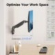 suptek Single Monitor Wall Mount for 13 to 32 Inch Screens, Gas Spring Monitor Arm Wall Mount Holds Up to 10KG/22lbs, Full Motion Adjustable,VESA Mount 75x75/100x100mm(WM18)