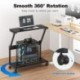 Suptek Computer Tower Stand,Height Adjustable PC Tower Stand/Cart with Wheels, Mobile Rolling CPU Holder, Computer Cart Side Stand for Computer Desk,23.22"-31.10"Hx29.13" Lx13.77" W, Black