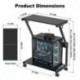 Suptek Computer Tower Stand,Height Adjustable PC Tower Stand/Cart with Wheels, Mobile Rolling CPU Holder, Computer Cart Side Stand for Computer Desk,23.22"-31.10"Hx25.19" Lx11.81" W, Black