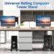 Suptek Computer Tower Stand,7.28 to 11.81 inch Wide Adjustable CPU Steel Rolling Stand,Under Desk or Floor Mobile CPU Stand Holder with Locking Caster Wheels,Gaming PC Holder, Black