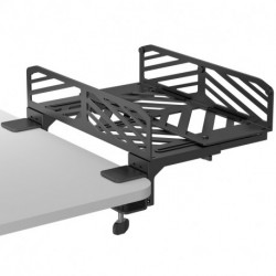 Suptek Clamp-on Desk Extender PC Desk Mount Holder,Standard and Large Gaming Computer Case Stand, Adjustable Width PC Mount, Black(ZJJ008JA