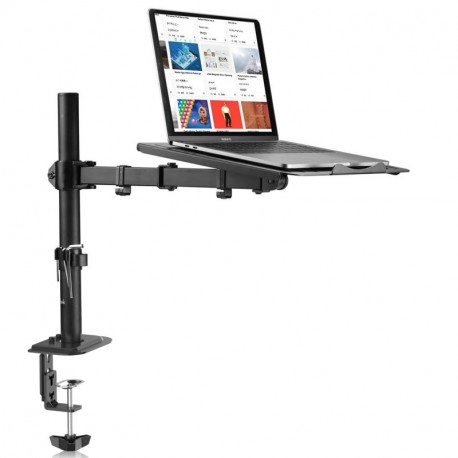 Suptek Full Motion Laptop Riser Desk Mount Stand with Grommet Option, Height Adjustable (400mm), Fits up to 17 inch Notebooks , VESA 100, up to 22lbs (MD9421TP004)