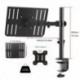Suptek Full Motion Laptop Riser Desk Mount Stand with Grommet Option, Height Adjustable (400mm), Fits up to 17 inch Notebooks , VESA 100, up to 22lbs (MD9421TP004)